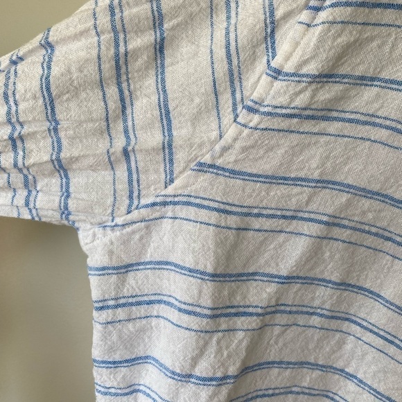 Ben Sherman men's casual blue and white coastal button down long sleeve shirt - Picture 8 of 9